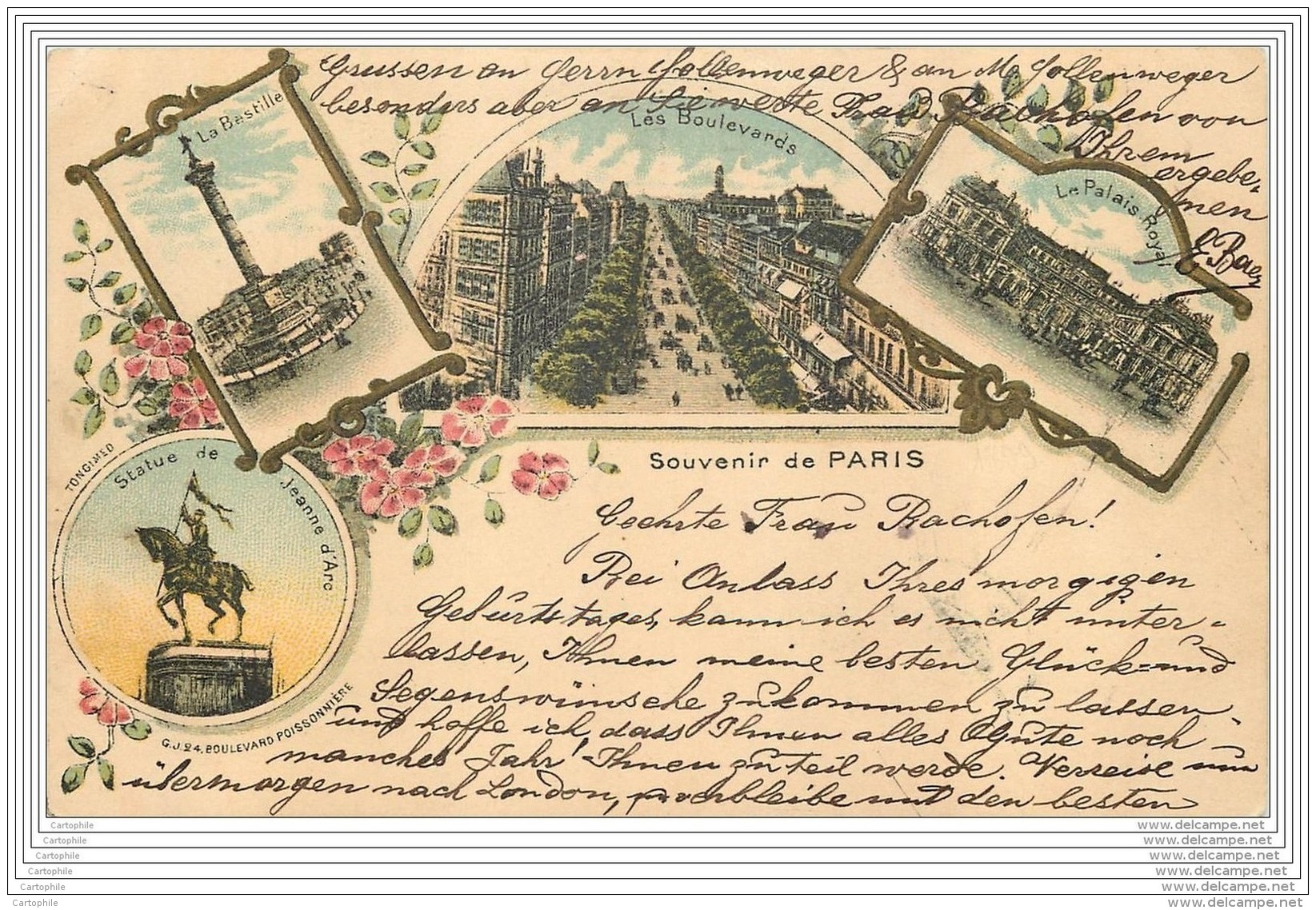 75 - PARIS - Souvenir 1899 - Precurseur Style Gruss - Lots, Séries, Collections