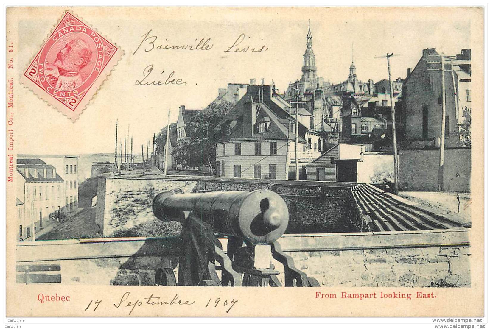 Canada - Quebec - From Rampart Looking East 1907 - Québec - La Citadelle