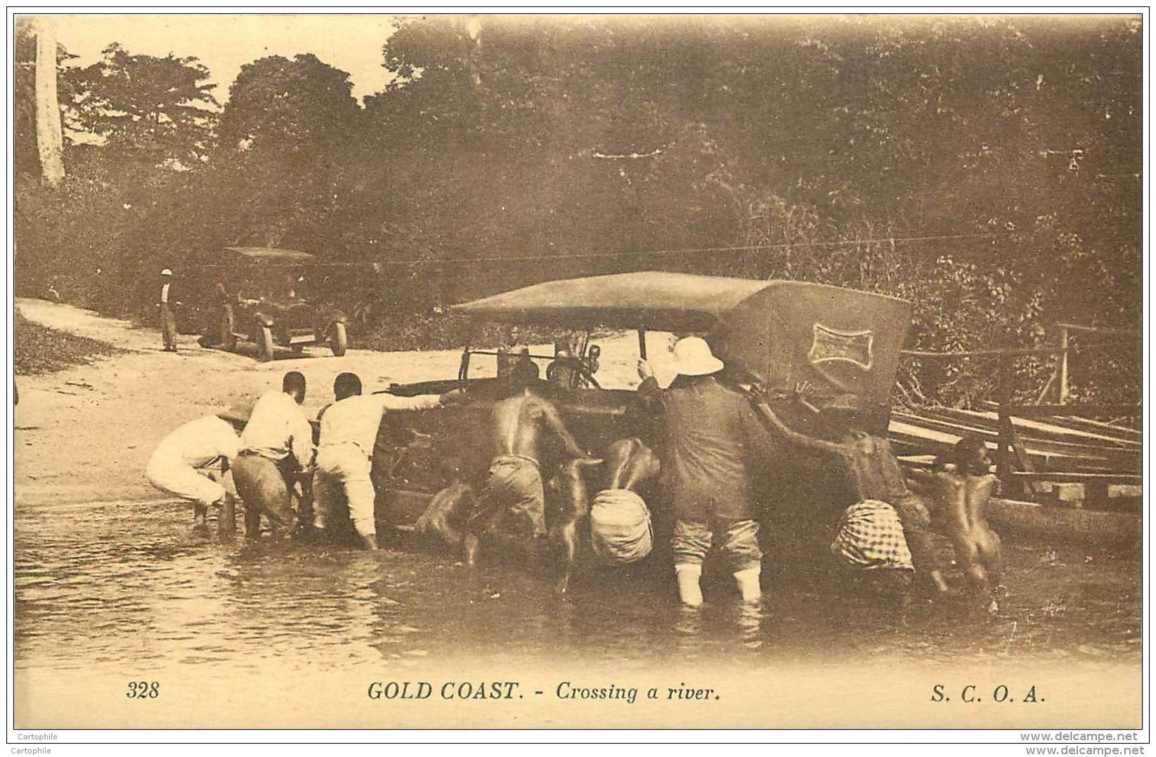 Ghana - Gold Coast - Crossing A River (auto) - S.C.O.A. Levy 328 - Ghana - Gold Coast