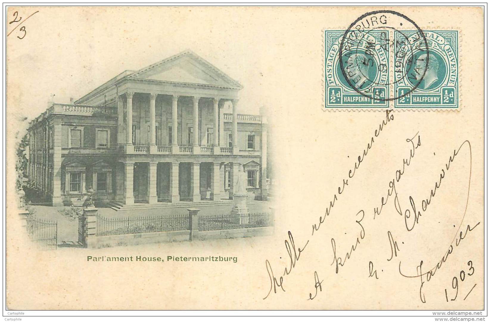 Afrique Du Sud Natal - Pietermaritzburg - Parliament House 1903 - Afrique Du Sud