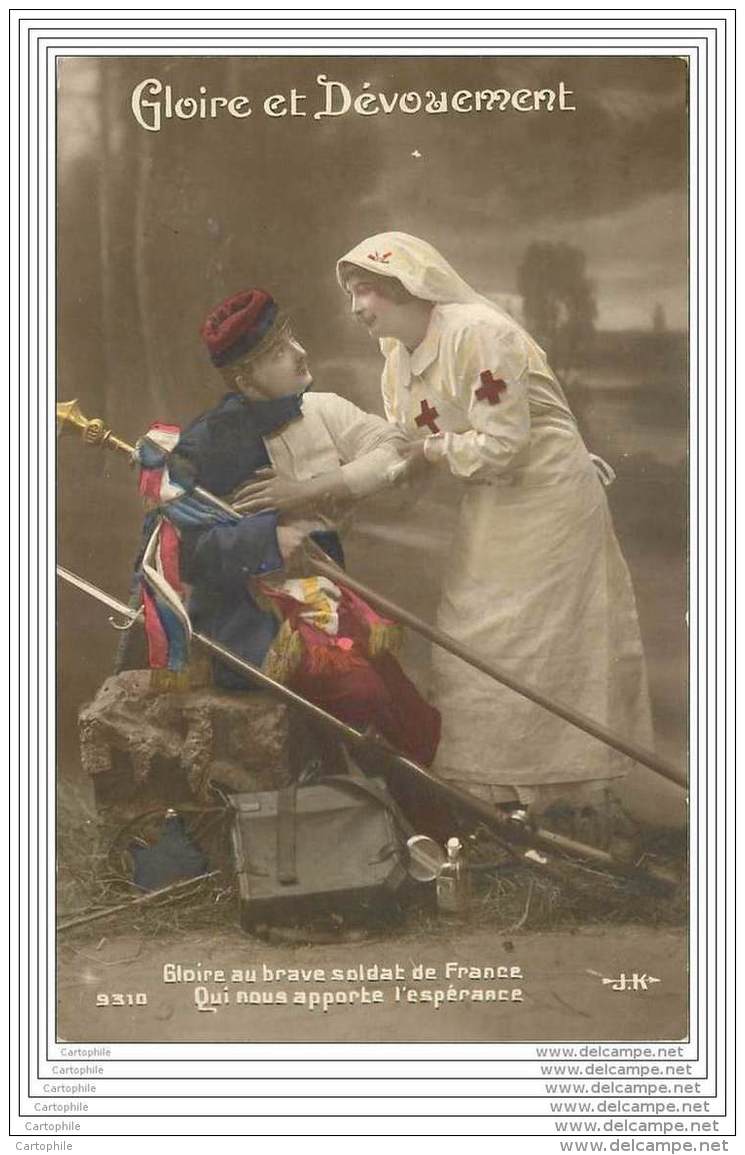 Guerre WW1 - Infirmiere Croix Rouge - Carte Patriotique - Guerre 1914-18