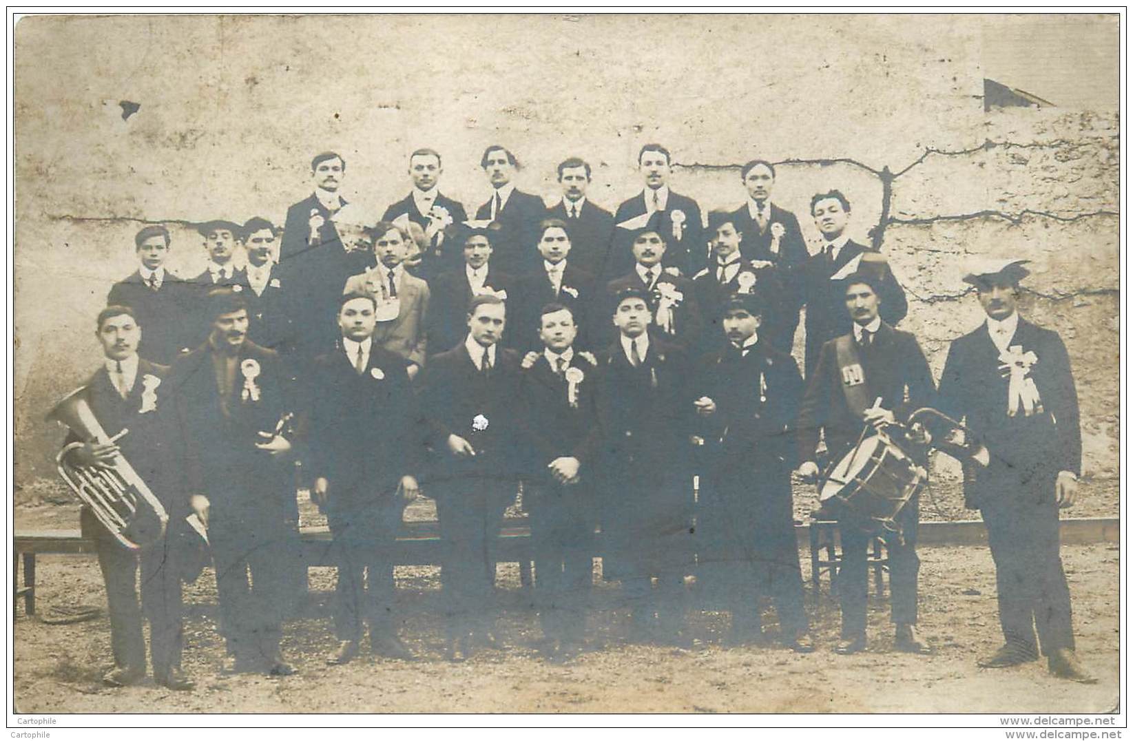 Militaria - Carte Photo De Conscrits 1914 - Musique Militaire - Loiret - Régiments