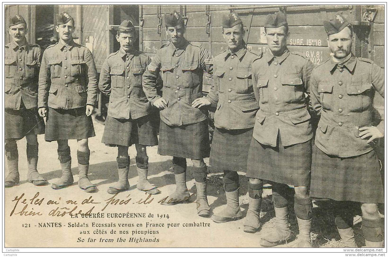 Militaria - Beaux Soldats Ecossais Venus A Nantes Pour Combattre 1914 Scotland Army - Temoignage Guerre - War 1914-18