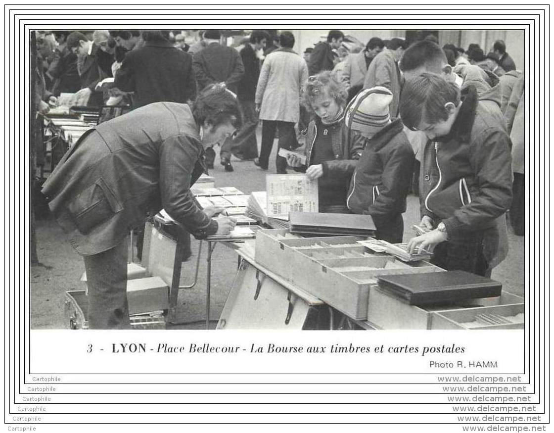 LYON - Lot De 6 Cartes Sur La Bourse Aux Timbres Et Cartes Postales Place Bellecourt - Annees 70 - Altri & Non Classificati