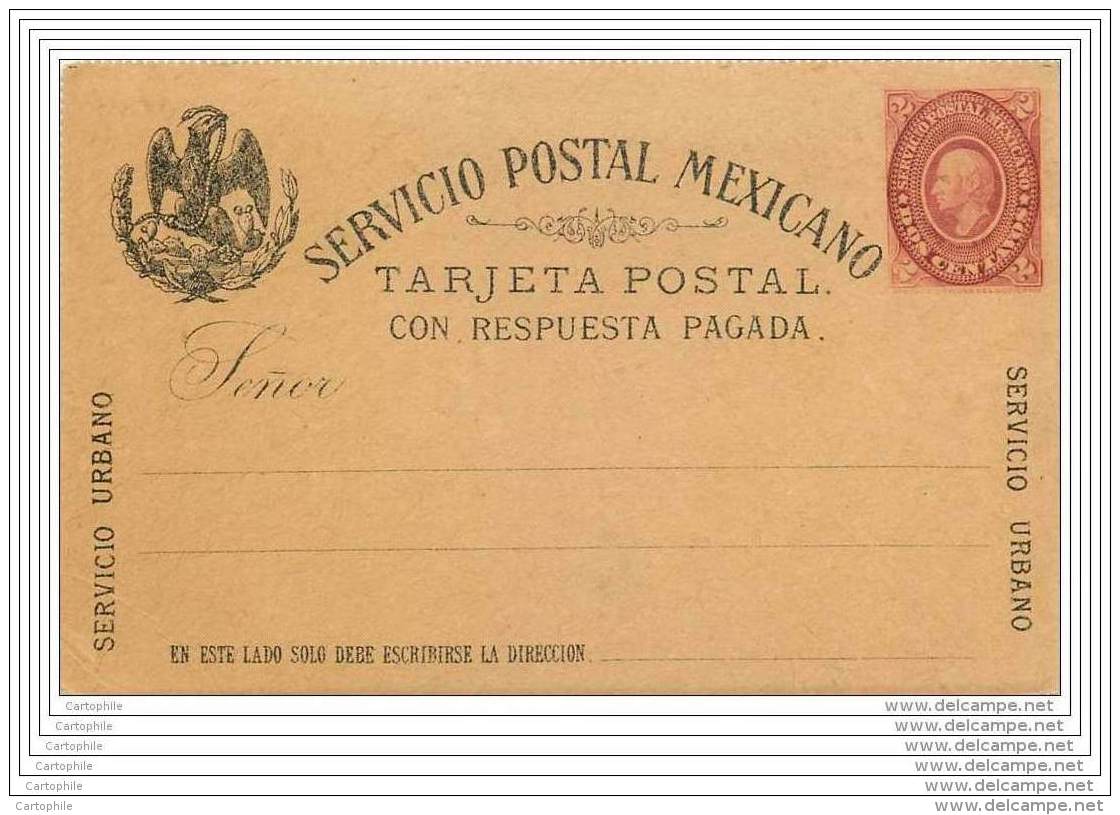MEXICO - Entier Postal Neuf - Tarjeta Carta Sin Respuesta - Mexico