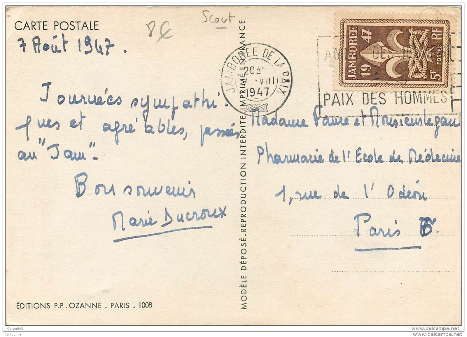 Scoutisme - Jamboree Mondial De La Paix 1947 - Moisson France - Scoutisme