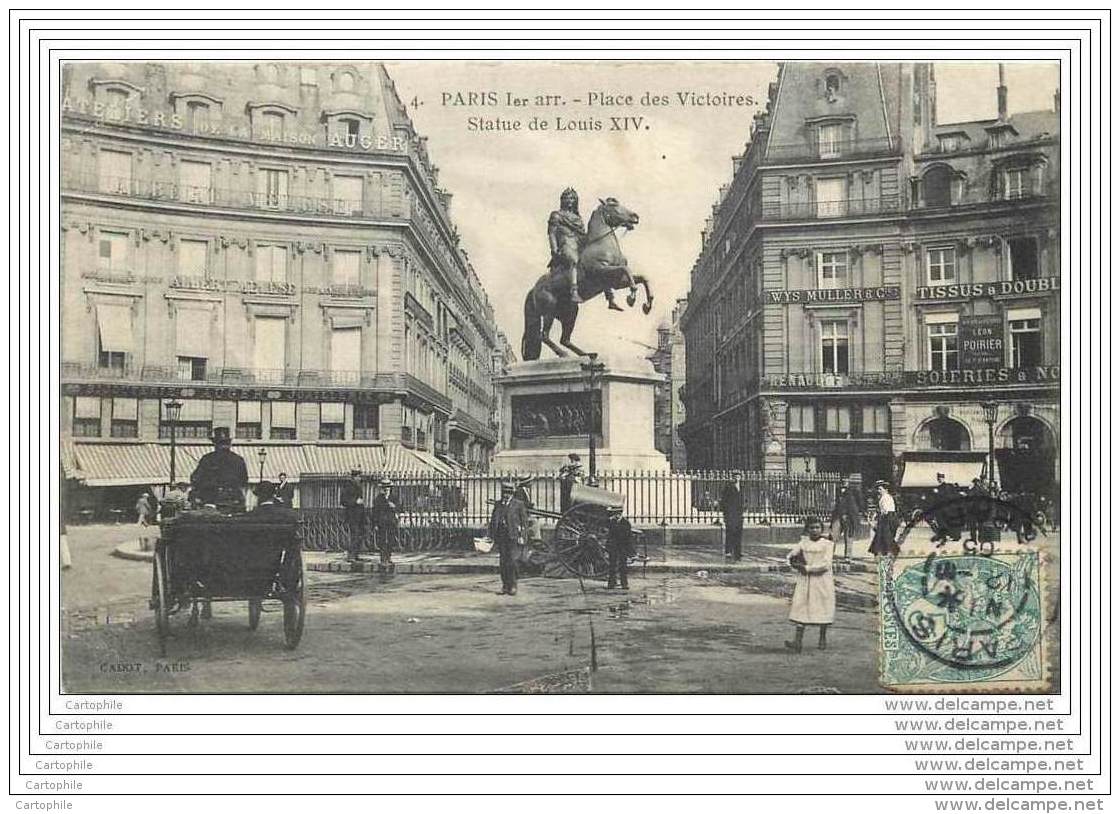 75001 - PARIS  - Place Des Victoires - Statue De Louis XIV - Cadot - Arrondissement: 01