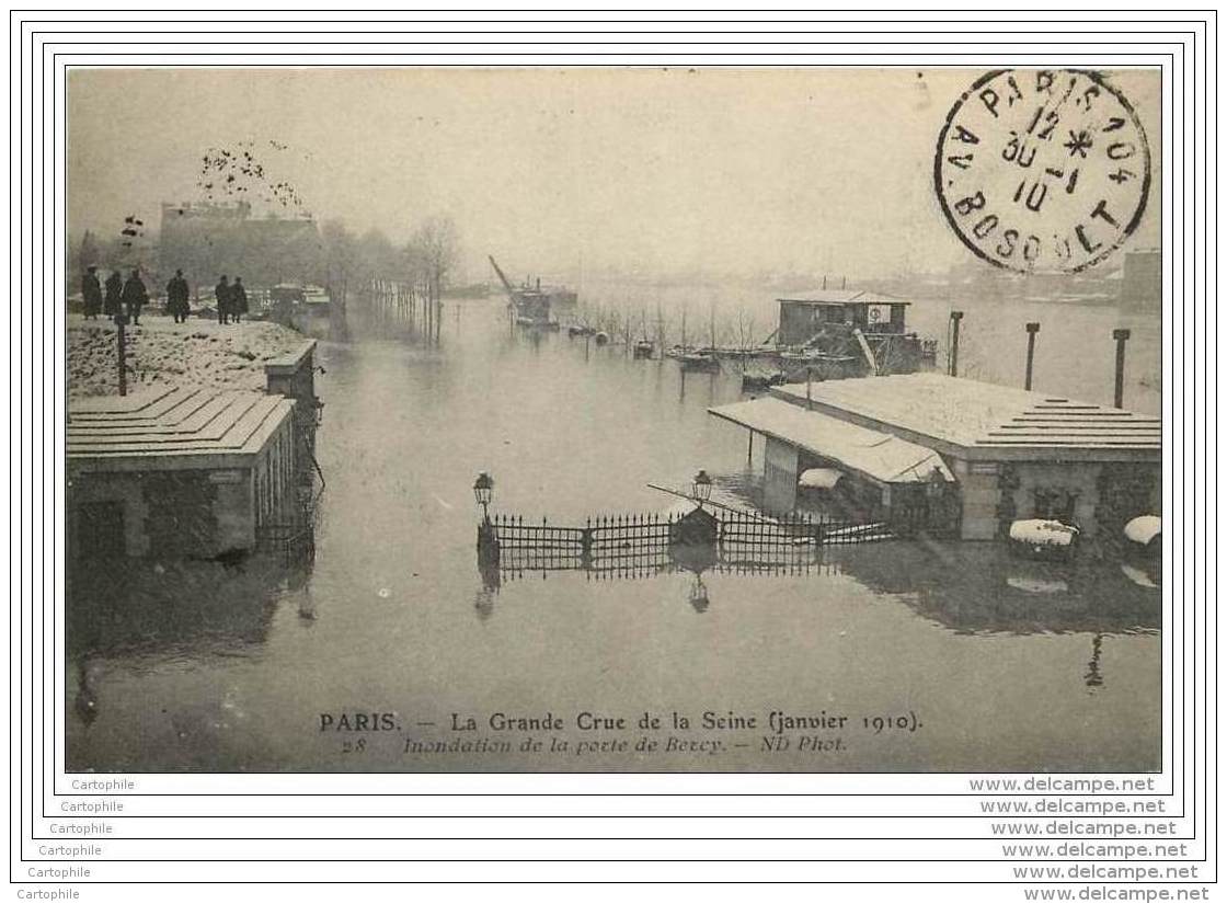 75012 - PARIS - Grande Crue 1910 - INONDATION DE LA PORTE DE BERCY - Arrondissement: 12