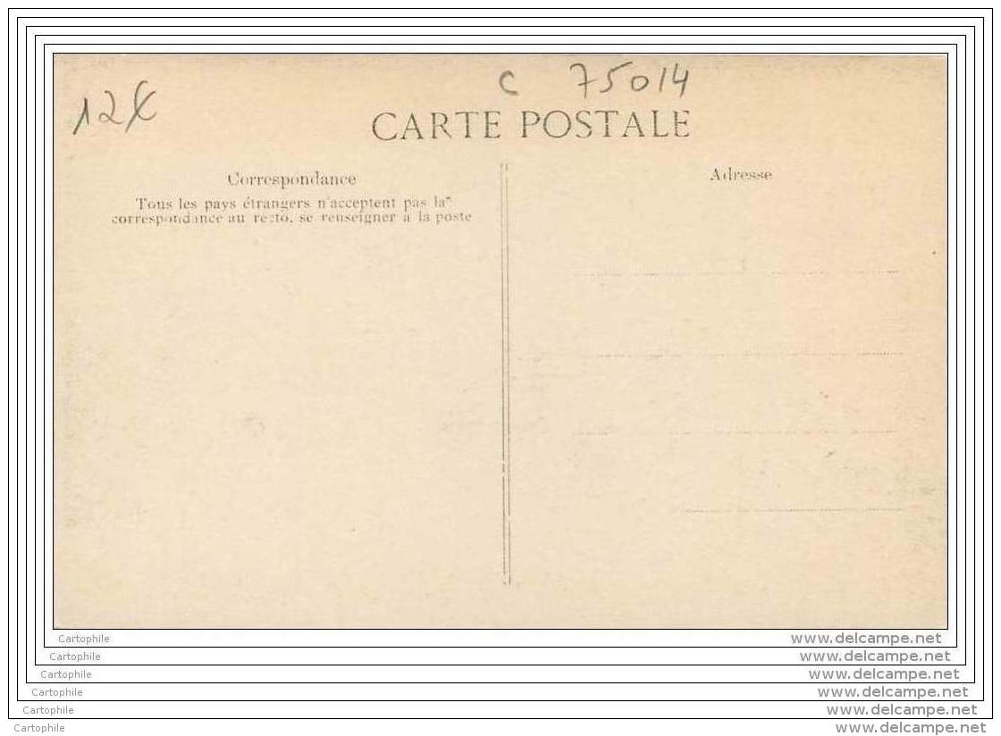 75014 - PARIS - Crue Janvier 1910 - Depot De La Compagnie D'Orleans - Voitures De Factage Submergees - Omnibus ELD - Arrondissement: 14