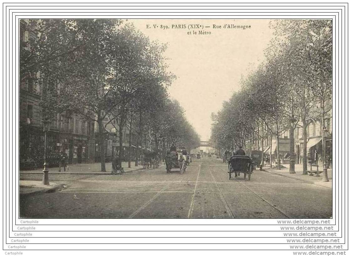 75019 - PARIS - Rue D'Allemagne Et Le Metro (Av. Jean Jaures) - District 19