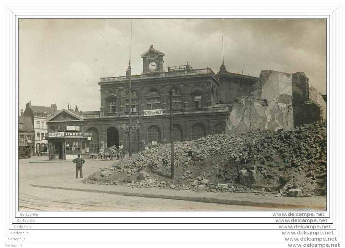 59 - LILLE - Carte Photo - Guerre 14/18 - Gare Du Nord - Bombardement 1916 - Lille