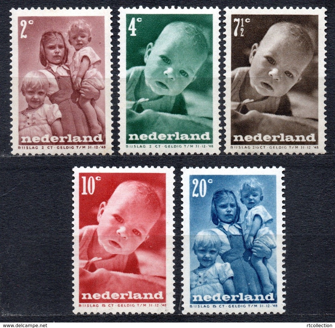 Netherlands 1947 Child Welfare Children Kid Kids People Organizations Youth Stamps MNH Michel 495-499 - Other & Unclassified