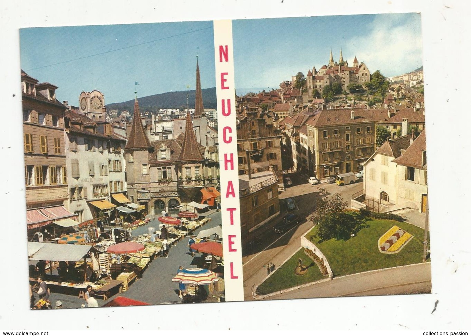 Cp , Commerce , Marché ,multi Vues , Suisse , NEUCHATEL ,vierge , Ed. Iris-Jaeger , N° NE 9 - Marchés