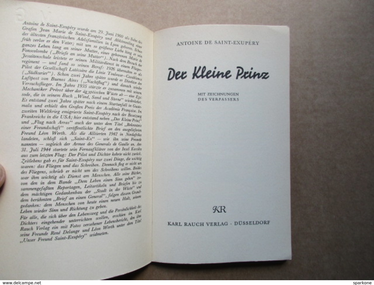 Der Kleine Prinz (Antoine De Saint-Exupéry) éditions De 1960 - Libri Vecchi E Da Collezione