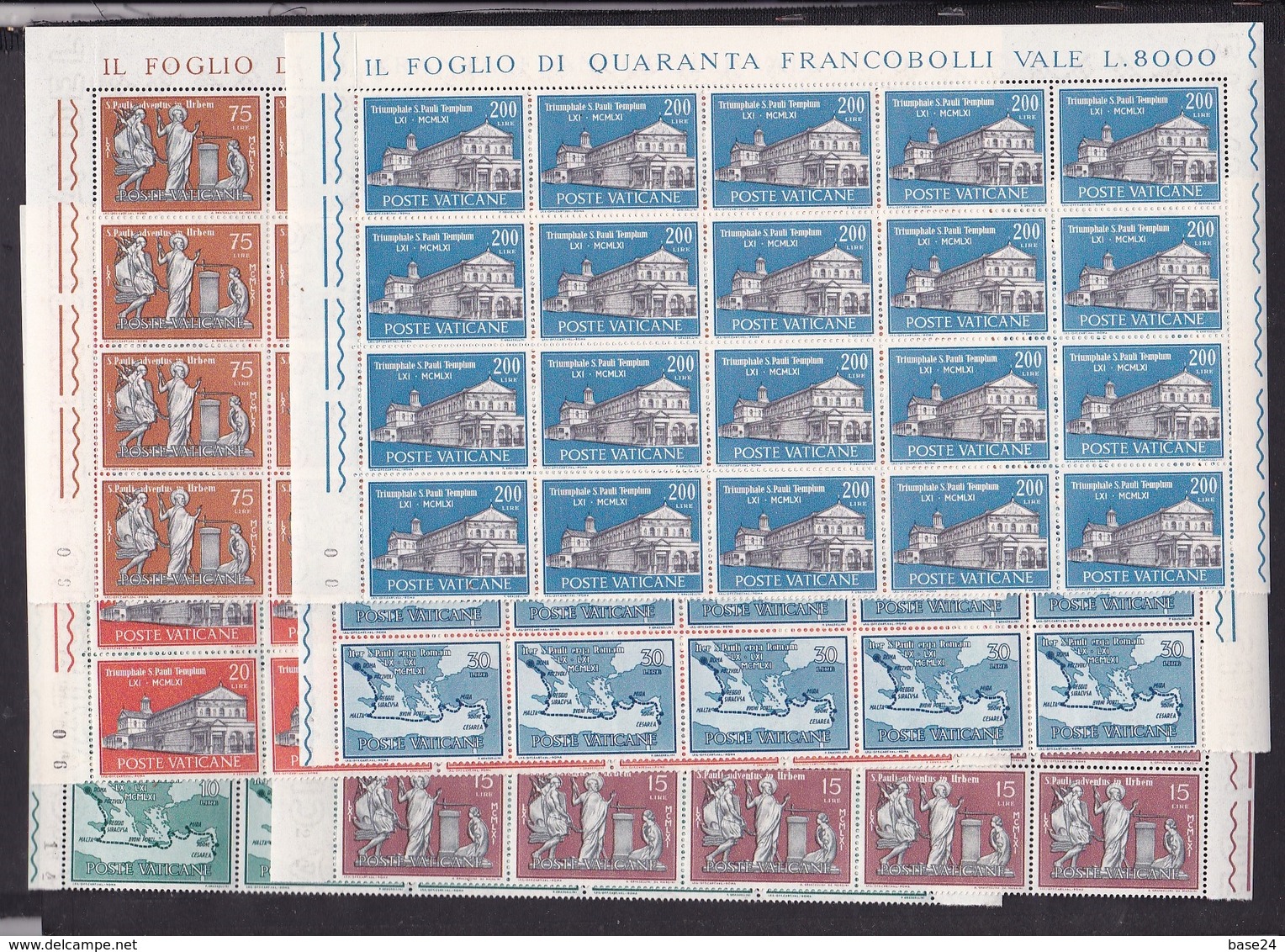 1961 Vaticano Vatican SAN PAOLO 20 Serie Di 6v. In Blocco MNH** Saint Paul - Unused Stamps