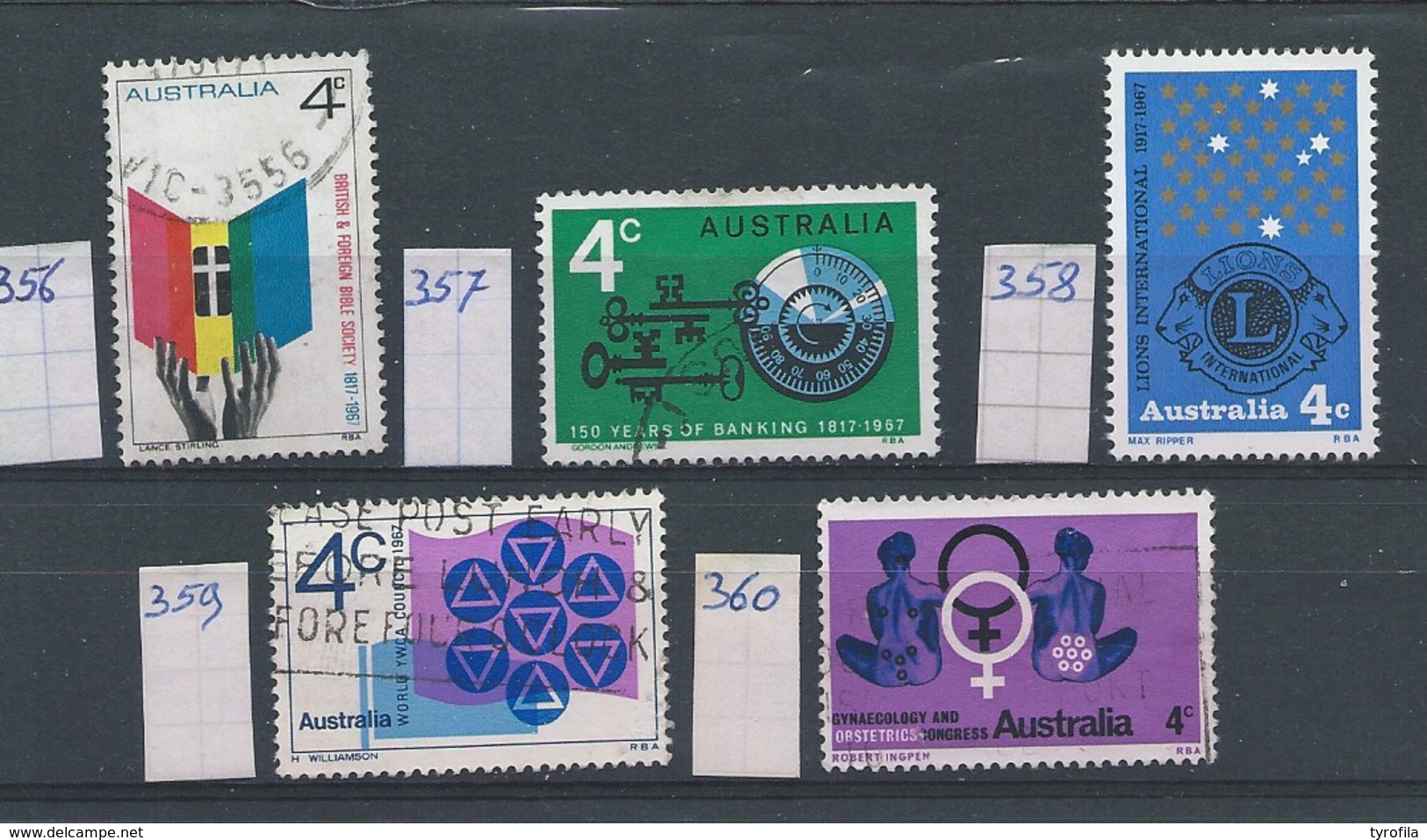 Australië    Y/T    356  Tot  360    (O) - Used Stamps