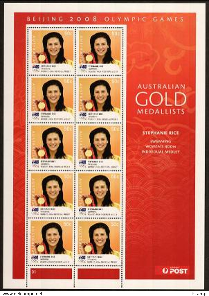 ⭕2008 - Australia BEIJING OLYMPIC GAMES GOLD MEDALLISTS 'instant Offset Printing - Set 14 Miniature Sheets MNH ⭕ - Blocks & Sheetlets