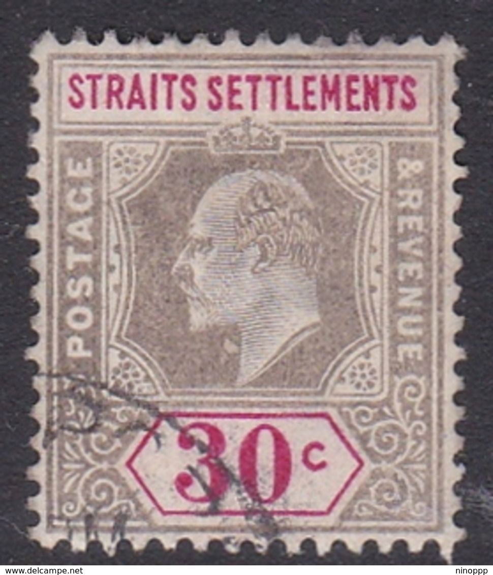 Malaysia-Straits Settlements SG 117 1902 King Edward VII, 1902  30c Grey And Carmine, Used - Straits Settlements