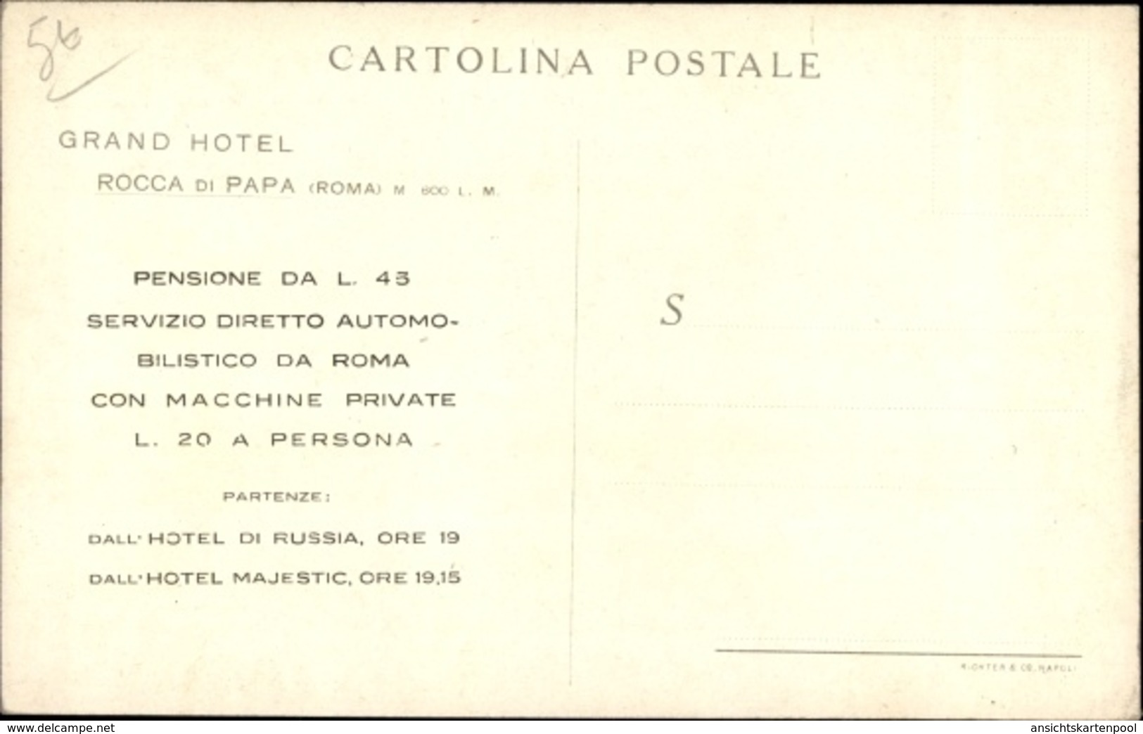 Cp Rocca Di Papa Roma Rom Lazio, Grand Hotel, Vorderansicht - Altri & Non Classificati