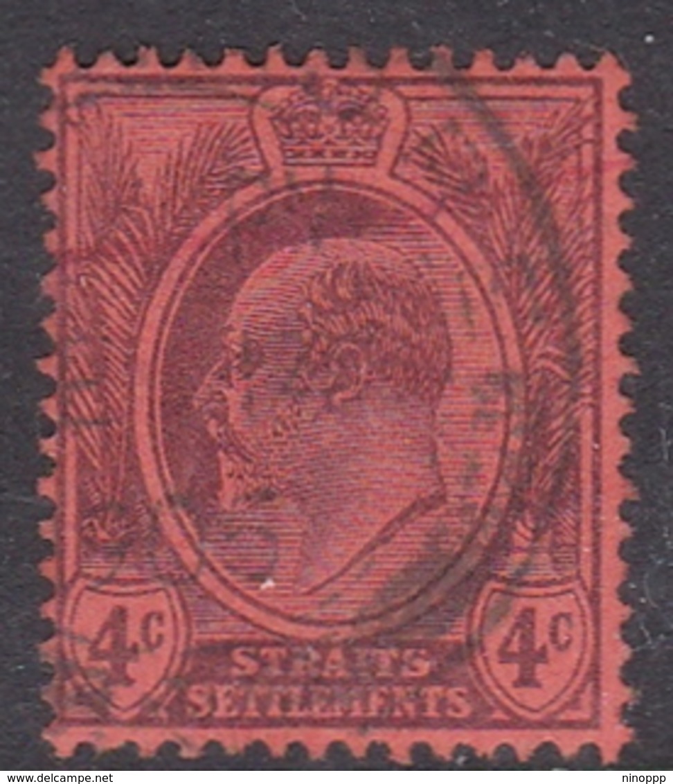 Malaysia-Straits Settlements SG 125 1904 King Edward VII, 4c Purple Red, Used - Straits Settlements