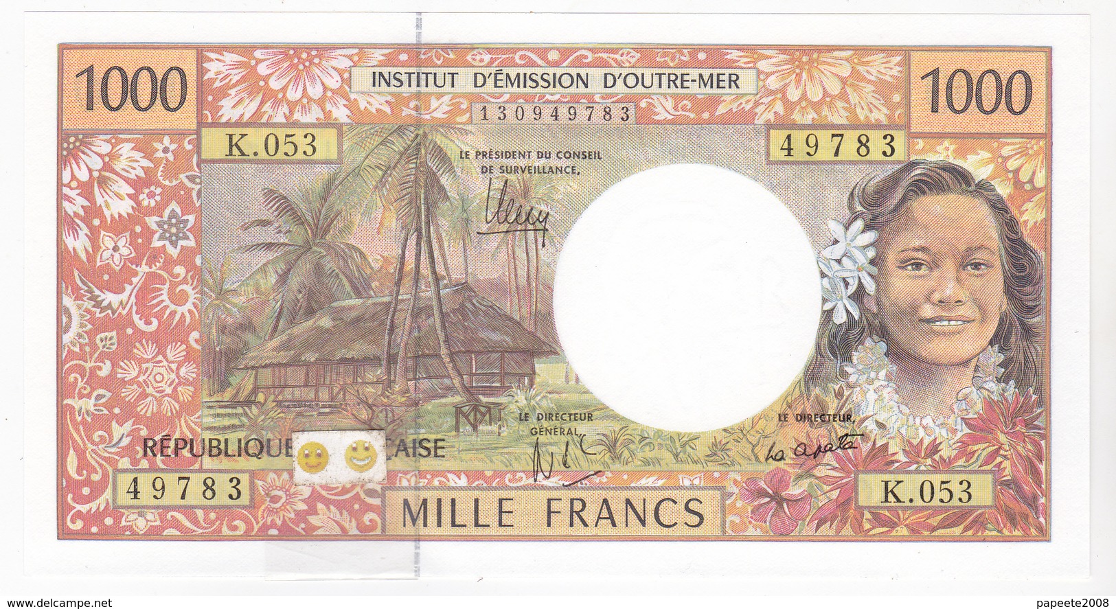 Polynésie Française / Tahiti - 1000 FCFP - K.053 / 2013 / Signatures Noyer/de Seze/La Cognata - Neuf / UNC - Papeete (Polynésie Française 1914-1985)
