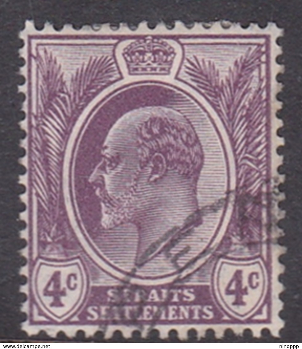 Malaysia-Straits Settlements SG 155 1910 King Edward VII, 4c Dull Purple, Used - Straits Settlements