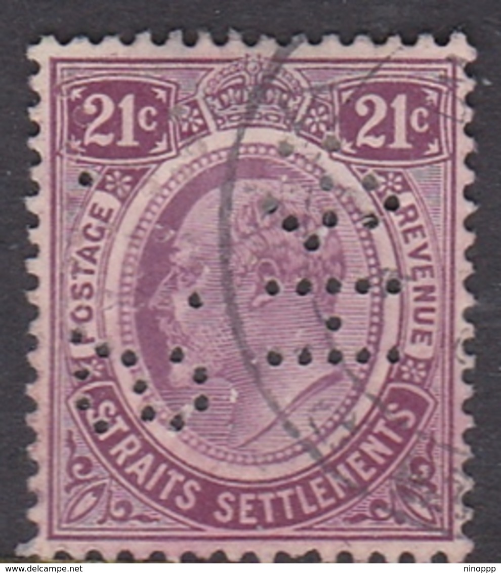 Malaysia-Straits Settlements SG 160 1910 King Edward VII, 21c Dull Purple, Perforated, Used - Straits Settlements