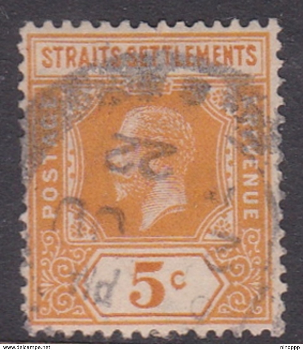 Malaysia-Straits Settlements SG 199 1912 King George V, 5c Orange, Used - Straits Settlements