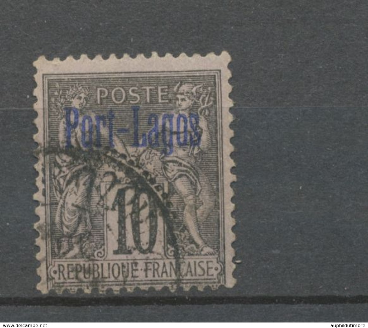 Colonies Française PORT-LAGOS N°2 10c Noir-lilas Obl. Signé CALVES. TB. N2782 - Oblitérés
