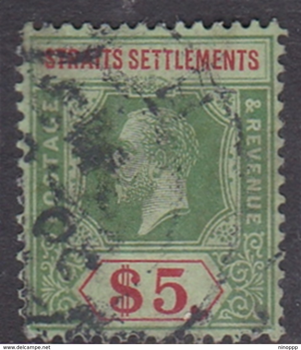 Malaysia-Straits Settlements SG 212 1915 King George V, $ 5.00 Green And Red, Used - Straits Settlements