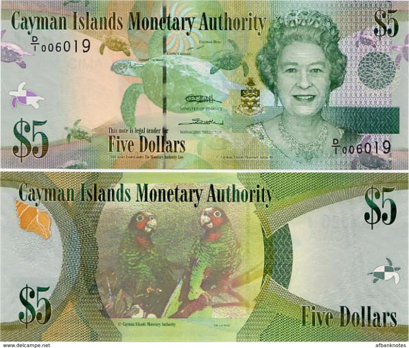 CAYMAN IS.        5 Dollar       P-39a       2010       UNC  [ Prefix: D/I ] - Isole Caiman