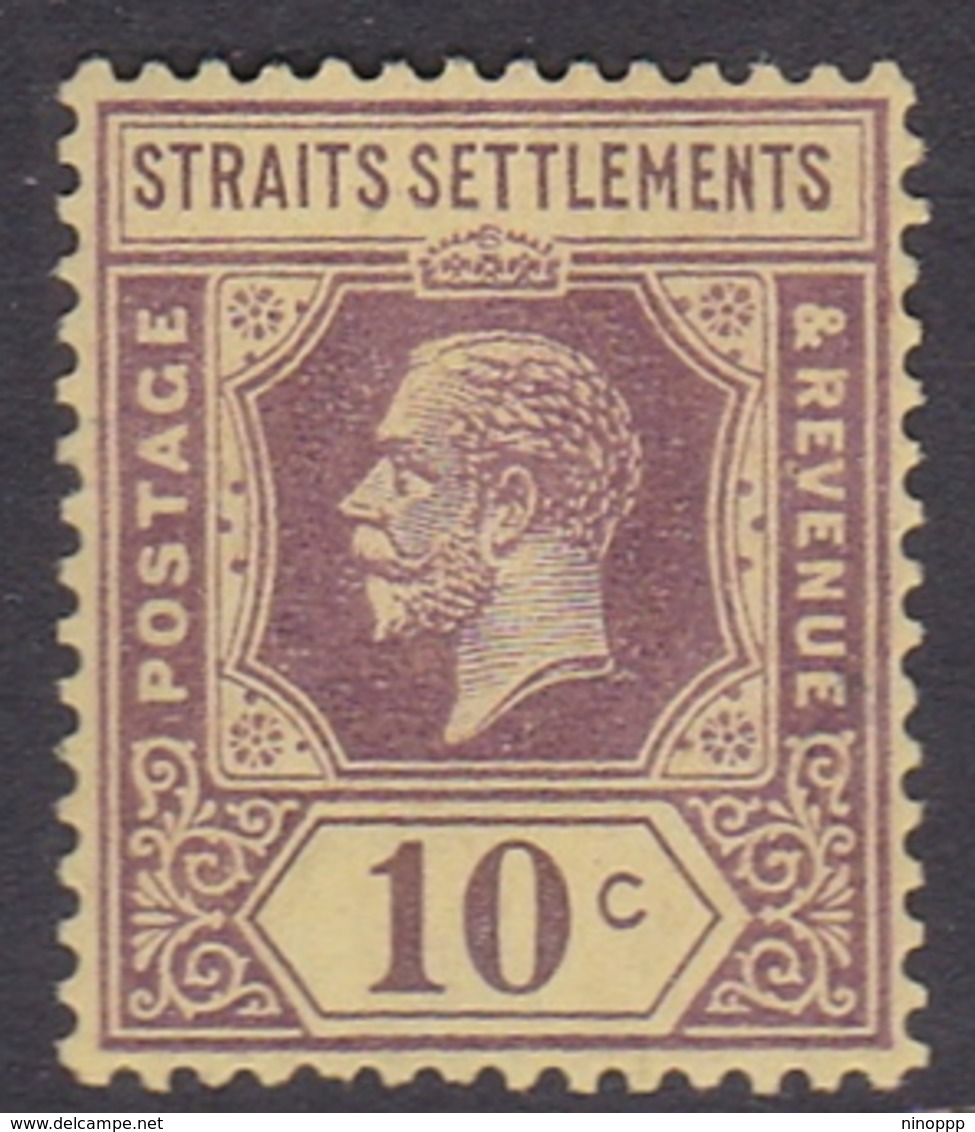 Malaysia-Straits Settlements SG 231 1925 King George V, 10c Purple Yellow, Mint Hinged - Straits Settlements