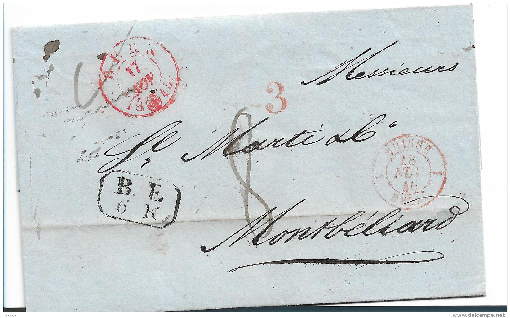 CH008 / Schweiz, Bern 1845 Nach Montbeliard - ...-1845 Préphilatélie