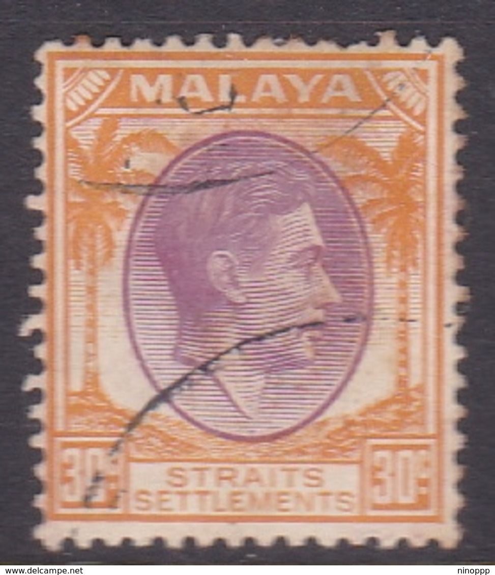 Malaysia-Straits Settlements SG 280 1938 King George VI, 4c Orange, Used - Straits Settlements