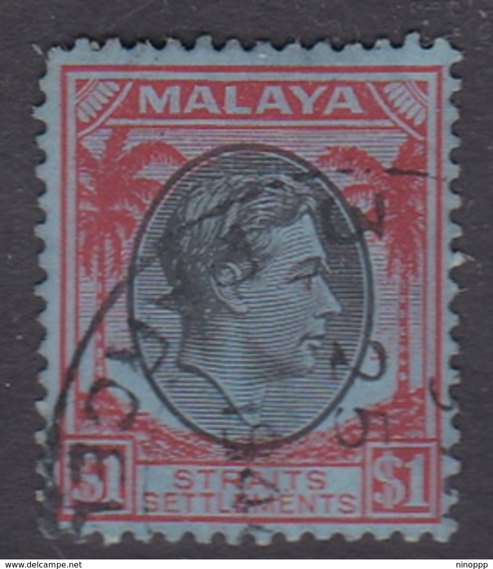 Malaysia-Straits Settlements SG 290 1938 King George VI, $ 1.00 Black And Red, Used - Straits Settlements