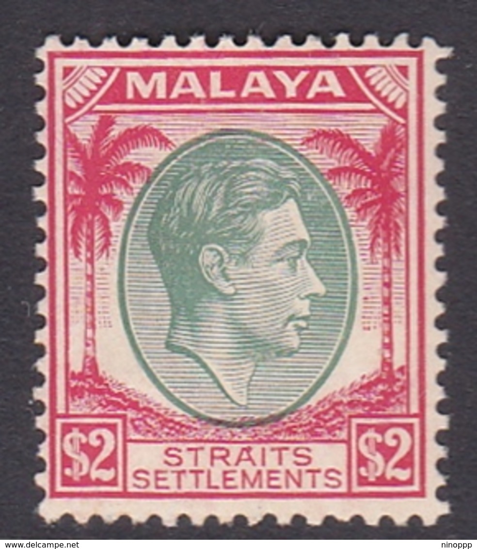 Malaysia-Straits Settlements SG 291 1938 King George VI, $ 2.00 Green And Scarlet, Mint Never Hinged - Straits Settlements