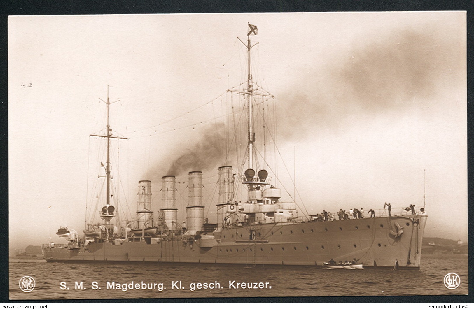 Foto AK/CP Kaiserliche Marine  SMS Magdeburg   Ungel/uncirc.ca 1908   Erhaltung/Cond. 1-  Nr. 00474 - Guerre