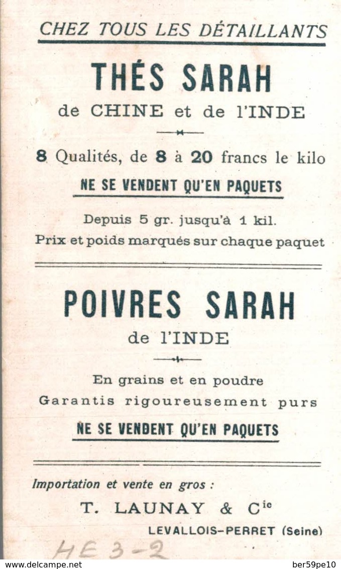 CHROMO  THES SARAH POIVRES SARAH  COMMANDANT MARCHAND EXPLORATEUR FRANCAIS - Thé & Café