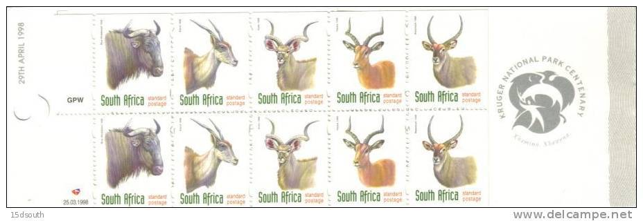 South Africa - 1998 Redrawn 6th Definitive Antelope Booklet (**) # SG SB46 - Carnets