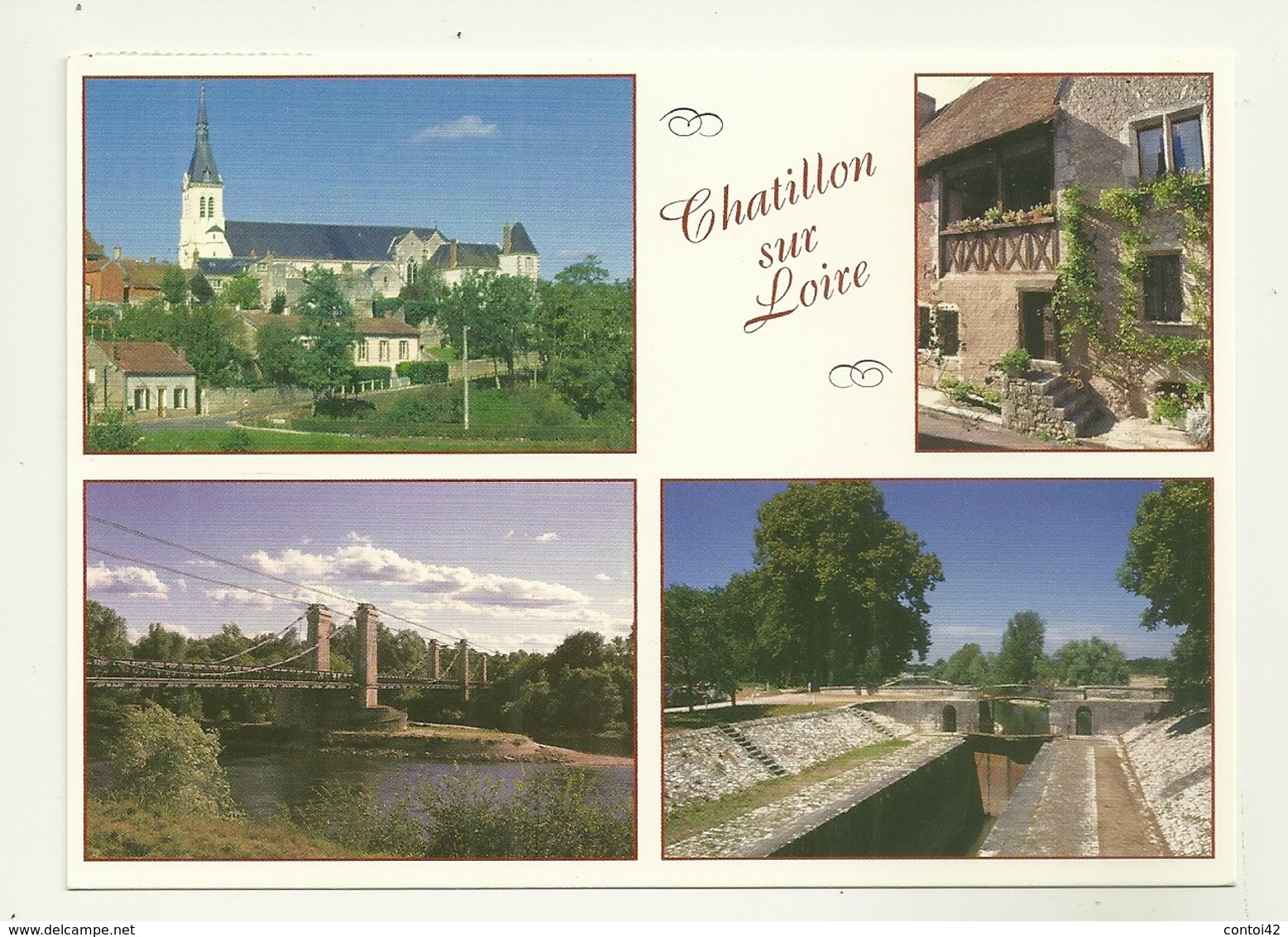 45 CHATILLON SUR LOIRE MULTIVUES EGLISE PONT ECLUSE MAISONS LOIRET - Chatillon Sur Loire