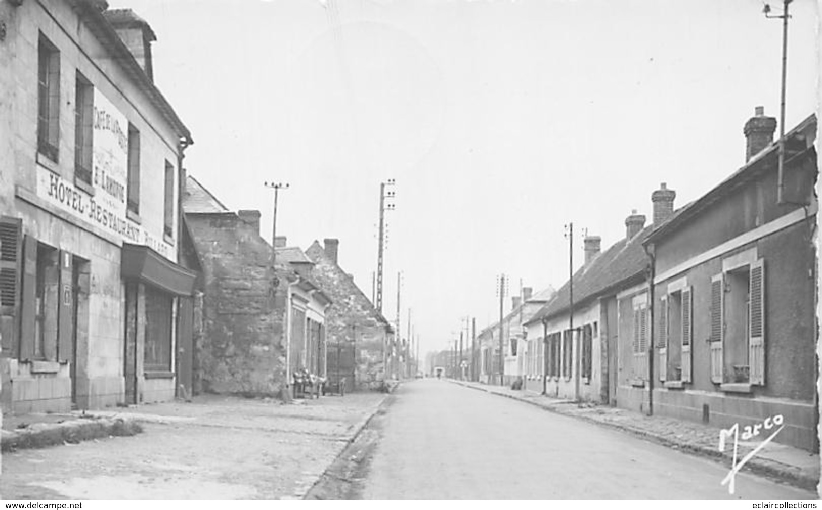 Athies Sous Laon        02     Rue De L'Eglise. Hôtel Restaurant  1956     (voir Scan) - Other & Unclassified