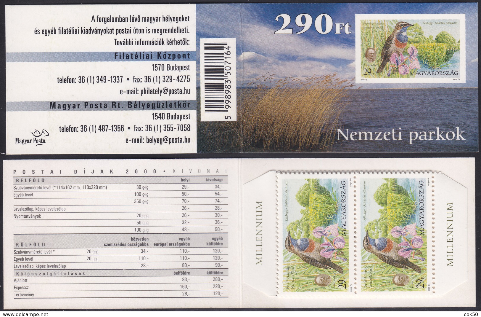 HUNGARY 2000 - Birds - Famous National Park Booklet 290 Ft (10 Stamps) Mi# 4588 MNH - Markenheftchen