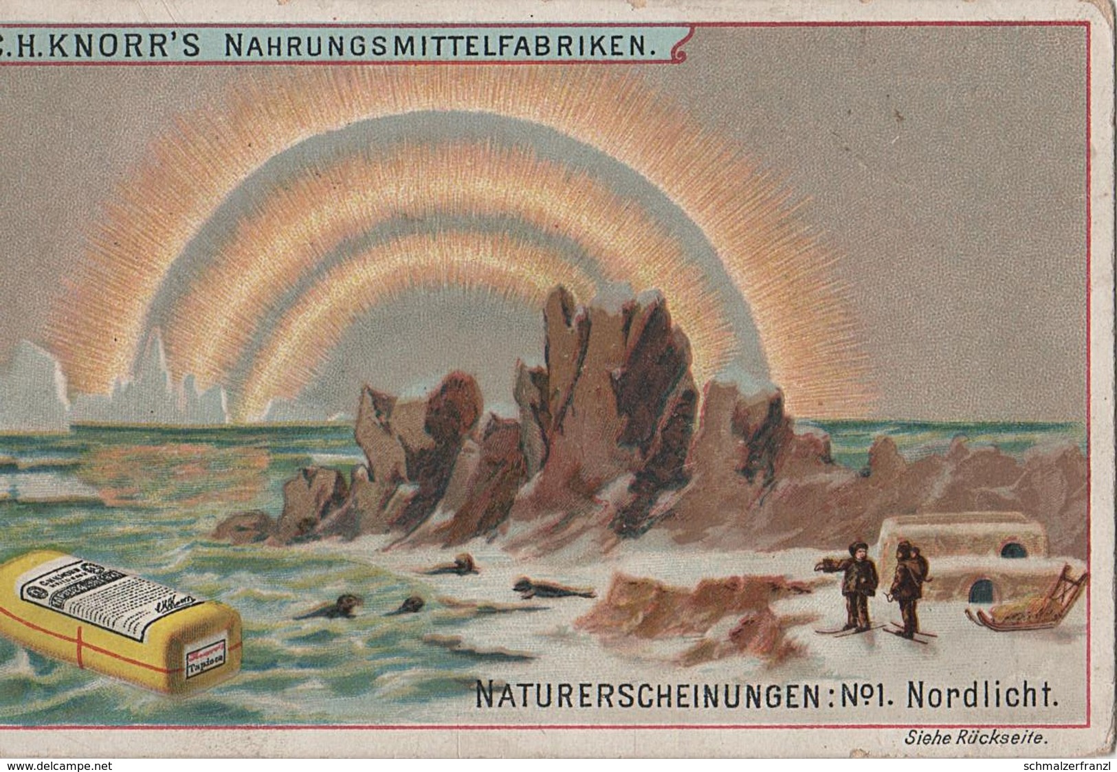 Sammelbild Knorr 's Naturerscheinungen No 1 Nordlicht Aurore Boréale Northern Lights - Sonstige & Ohne Zuordnung