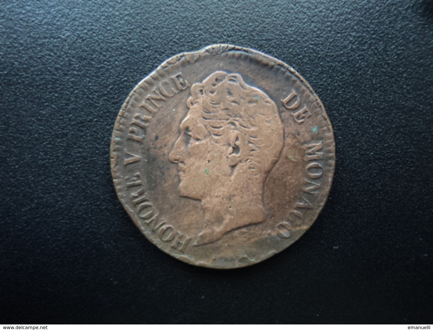 MONACO : 5 CENTIMES  1837 MC   KM 95.2a / G.102 *    TB+ / TTB - 1819-1922 Honoré V, Charles III, Albert I