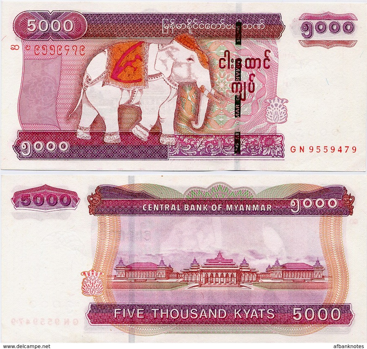 MYANMAR       5000 Kyats       P-83       ND (2015)       UNC - Myanmar