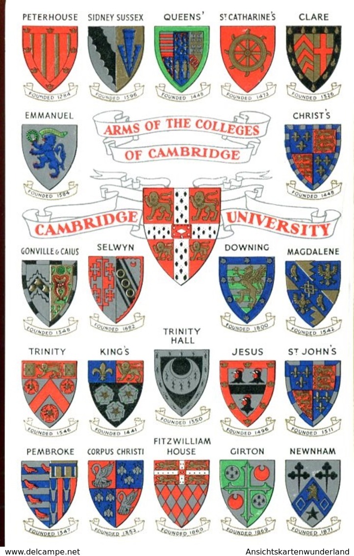 003744  Arms Of The Colleges Of Cambridge, Cambridge University - Cambridge