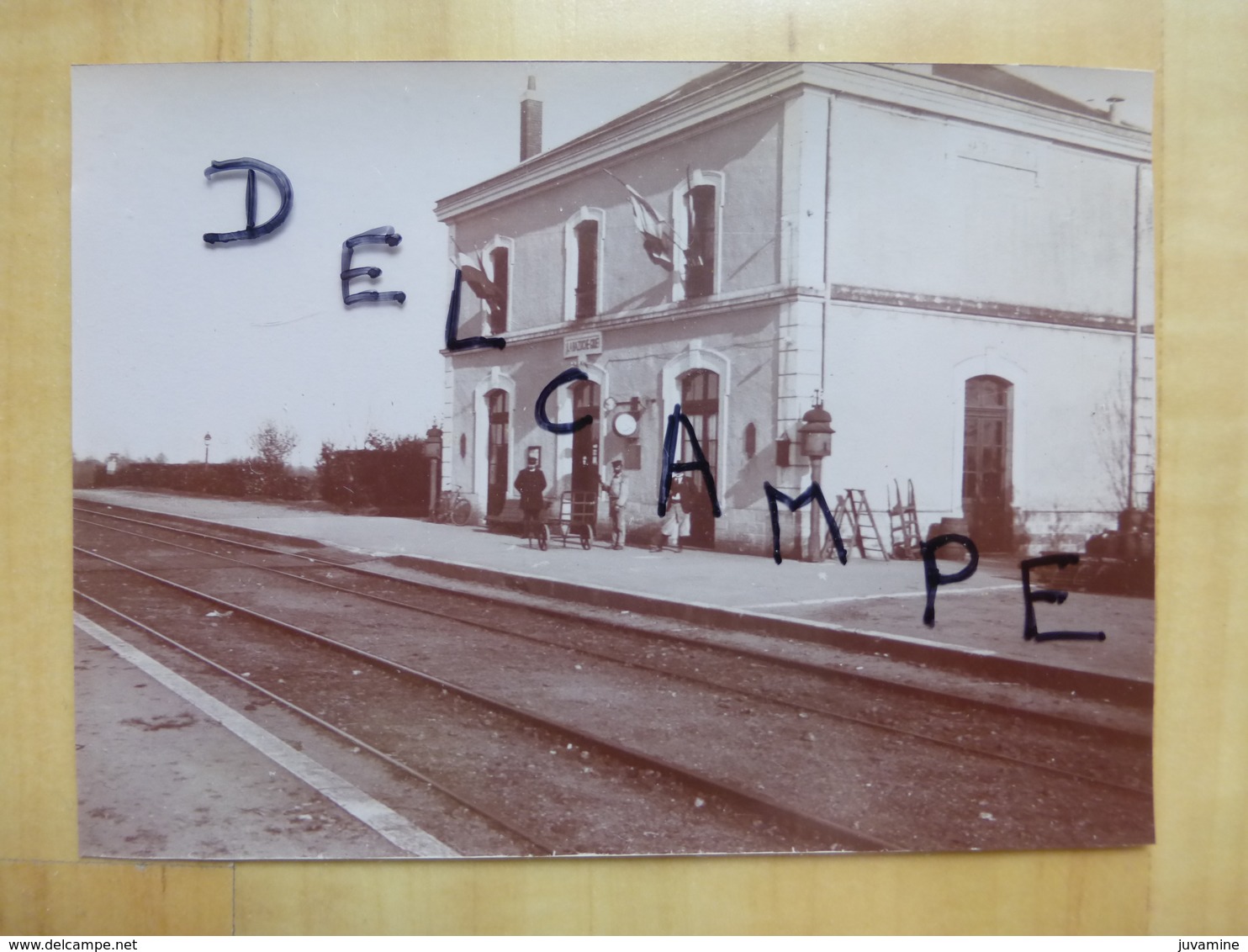 28 LA BAZOCHE GOUET 1899 LA GARE - TIRAGE ALBUMINE - Autres & Non Classés