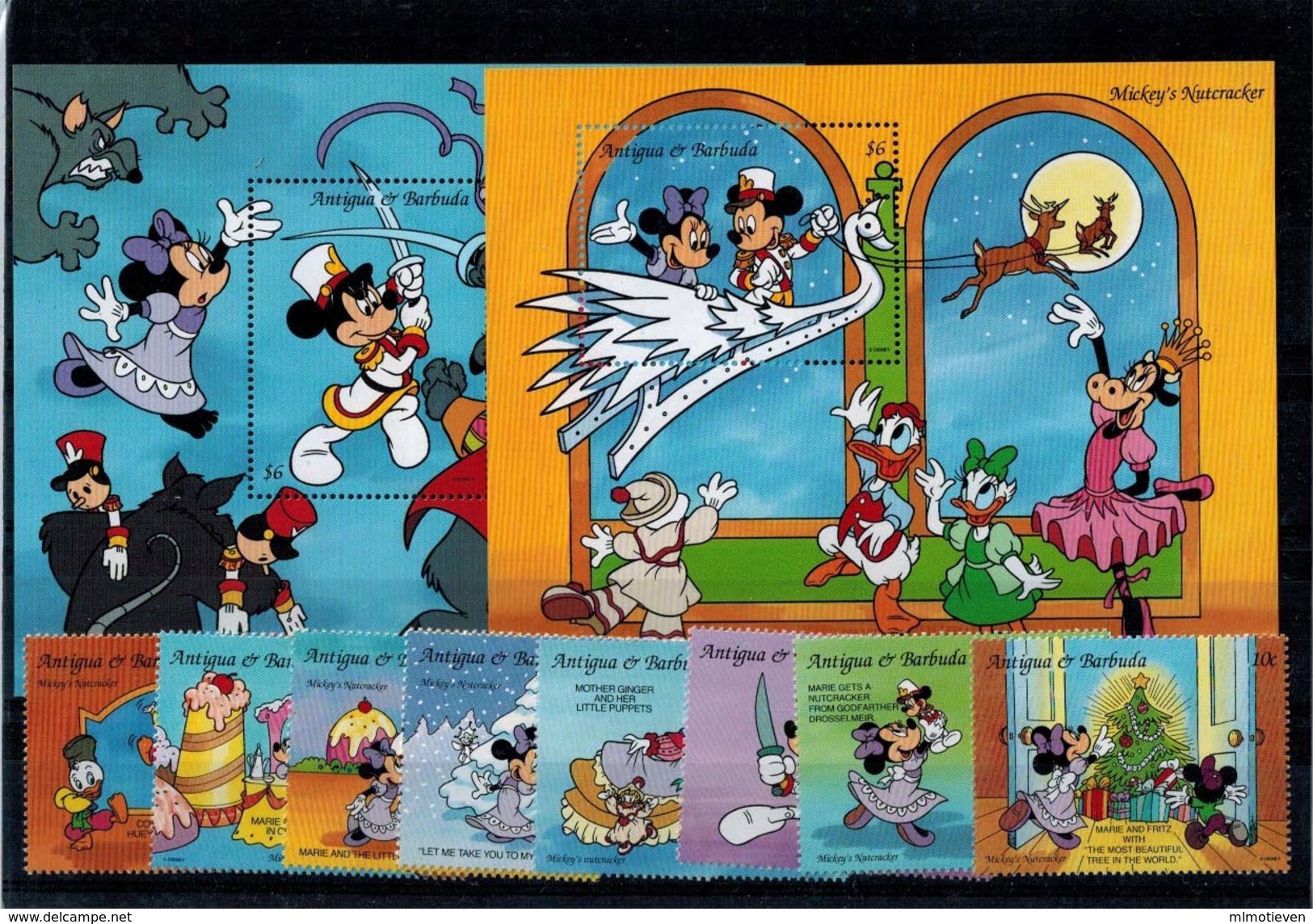 MWD-121114-11 MINT PF/MNH ¤ ANTIGUA & BARBUDA 1993 (KOMPL. SET)  ¤ THE WORLD OF WALT DISNEY -- FRIENDS OF WALT DISNEY - Disney