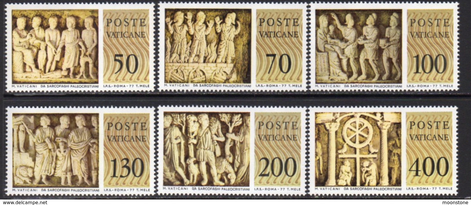 Vatican City 1977 PalaeoChristian Sarcophagi Set Of 6, MNH, SG 687/92 (A) - Unused Stamps