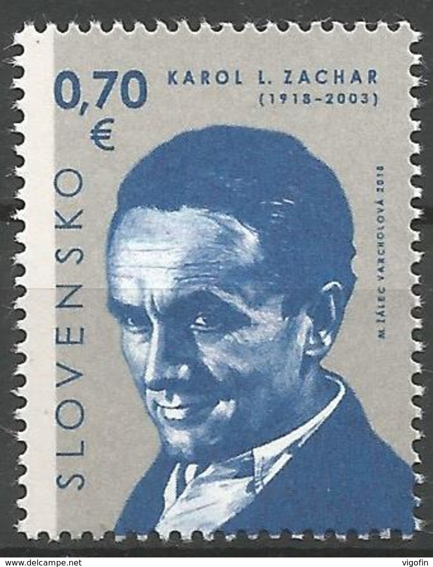 SK 2018-658 Personalities: Karol L. Zachar (1918 – 2003)  SLOVAKIA, 1 X 1v, MNH - Ungebraucht